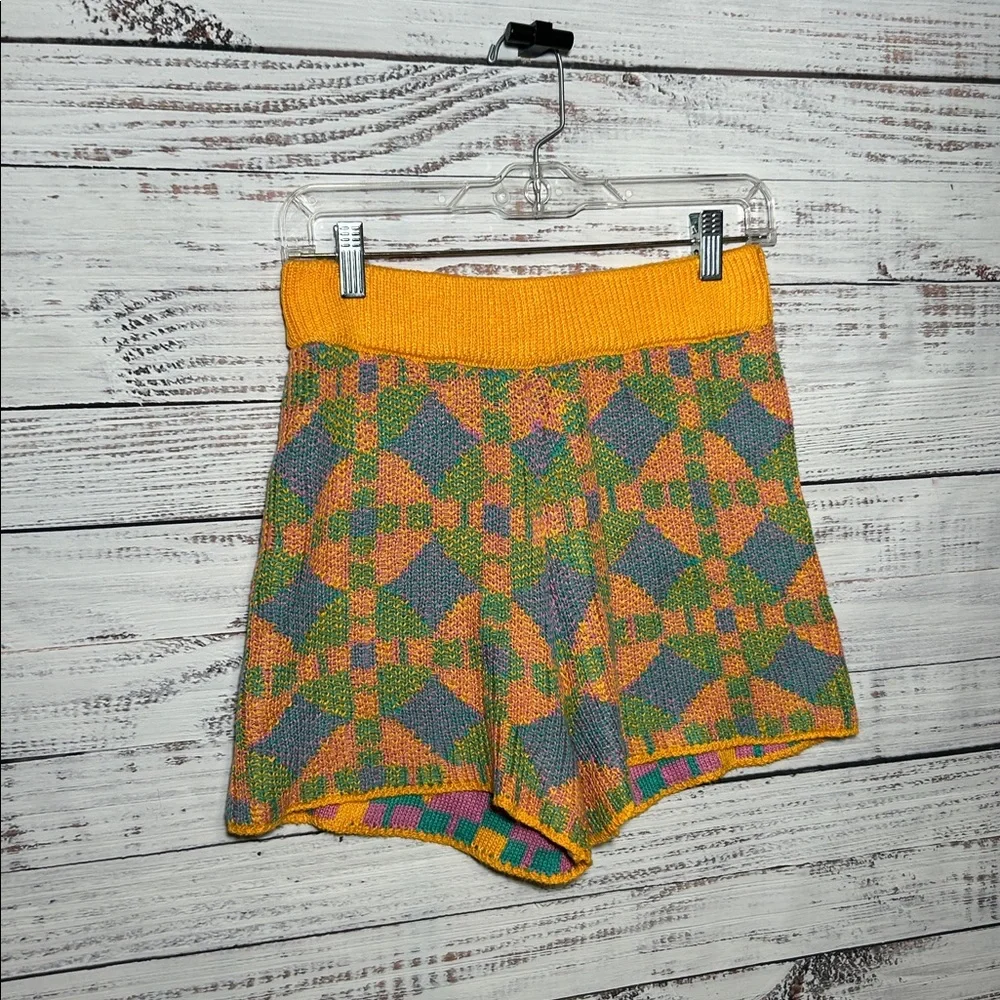 Free People Beach Malibu Pattern Knit Colorful Geometric Women Shorts Small - Picture 6 of 13